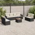 Set canapele de grădină, 9 piese, cu perne, gri, poliratan GartenMobel Dekor