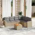 Set canapele de grădină cu perne, 7 piese, negru, poliratan GartenMobel Dekor