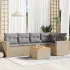 Set mobilier grădină cu perne, 6 piese, gri, poliratan GartenMobel Dekor