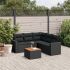 Set mobilier de grădină cu perne, 6 piese, negru, poliratan GartenMobel Dekor