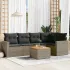 Set mobilier grădină cu perne, 6 piese, gri, poliratan GartenMobel Dekor