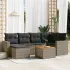 Set canapele de grădină, 7 piese, cu perne, gri, poliratan GartenMobel Dekor
