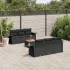 Set canapele de grădină cu perne, 7 piese, negru, poliratan GartenMobel Dekor