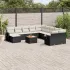 Set canapele de grădină, 12 piese, cu perne, negru, poliratan GartenMobel Dekor