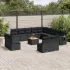 Set mobilier de grădină cu perne, 14 piese, negru, poliratan GartenMobel Dekor