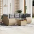 Set canapele de grădină, 7 piese, cu perne, gri, poliratan GartenMobel Dekor