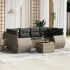Set canapele de grădină, 7 piese, cu perne, gri, poliratan GartenMobel Dekor