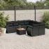 Set mobilier de grădină cu perne, 9 piese, negru, poliratan GartenMobel Dekor