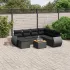 Set mobilier de grădină cu perne, 8 piese, negru, poliratan GartenMobel Dekor