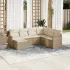 Set canapele de grădină, 7 piese, cu perne, bej, poliratan GartenMobel Dekor