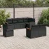 Set mobilier de grădină cu perne, 8 piese, negru, poliratan GartenMobel Dekor