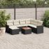 Set mobilier de grădină cu perne, 8 piese, negru, poliratan GartenMobel Dekor