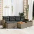 Set canapele de grădină cu perne, 7 piese, negru, poliratan GartenMobel Dekor