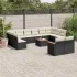 Set mobilier de grădină cu perne, 13 piese, negru, poliratan GartenMobel Dekor