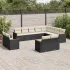 Set canapele de grădină, 12 piese, cu perne, negru, poliratan GartenMobel Dekor