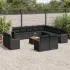 Set mobilier de grădină cu perne, 14 piese, negru, poliratan GartenMobel Dekor