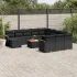 Set mobilier de grădină cu perne, 13 piese, negru, poliratan GartenMobel Dekor
