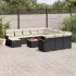 Set mobilier de grădină cu perne, 13 piese, negru, poliratan GartenMobel Dekor