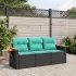 Set mobilier de grădină cu perne, 3 piese, negru, poliratan GartenMobel Dekor