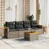 Set canapea de grădină cu perne, 5 piese, gri, poliratan GartenMobel Dekor