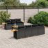 Set mobilier de grădină cu perne, 8 piese, negru, poliratan GartenMobel Dekor