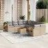 Set canapele de grădină, 9 piese, cu perne, gri, poliratan GartenMobel Dekor