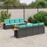 Set canapele de grădină, 9 piese, cu perne, gri, poliratan GartenMobel Dekor