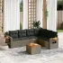 Set canapele de grădină cu perne, 7 piese, negru, poliratan GartenMobel Dekor