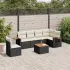 Set canapele de grădină cu perne, 7 piese, negru, poliratan GartenMobel Dekor