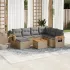 Set mobilier de grădină cu perne, 8 piese, negru, poliratan GartenMobel Dekor