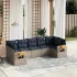 Set canapele de grădină cu perne, 7 piese, negru, poliratan GartenMobel Dekor