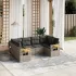 Set mobilier de grădină cu perne, 6 piese, negru, poliratan GartenMobel Dekor