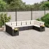 Set canapele de grădină cu perne, 10 piese, negru, poliratan GartenMobel Dekor