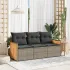 Set mobilier de grădină cu perne, 3 piese, negru, poliratan GartenMobel Dekor