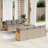 Set canapele de grădină, 8 piese, cu perne, bej, poliratan GartenMobel Dekor