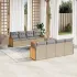 Set mobilier de grădină cu perne, 9 piese, negru, poliratan GartenMobel Dekor