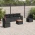 Set canapele de grădină cu perne, 7 piese, negru, poliratan GartenMobel Dekor