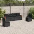 Set mobilier de grădină cu perne, 6 piese, negru, poliratan GartenMobel Dekor