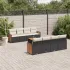 Set mobilier de grădină cu perne, 9 piese, negru, poliratan GartenMobel Dekor