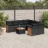 Set mobilier de grădină cu perne, 9 piese, negru, poliratan GartenMobel Dekor