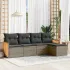 Set mobilier de grădină cu perne, 5 piese, negru, poliratan GartenMobel Dekor