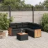Set mobilier de grădină cu perne, 6 piese, negru, poliratan GartenMobel Dekor