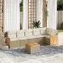 Set canapele de grădină cu perne, 7 piese, negru, poliratan GartenMobel Dekor