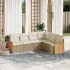 Set mobilier grădină cu perne, 6 piese, gri, poliratan GartenMobel Dekor