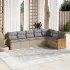 Set canapele de grădină cu perne, 7 piese, negru, poliratan GartenMobel Dekor