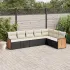 Set canapele de grădină cu perne, 7 piese, negru, poliratan GartenMobel Dekor