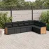 Set canapele de grădină cu perne, 7 piese, negru, poliratan GartenMobel Dekor