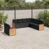 Set mobilier de grădină cu perne, 9 piese, negru, poliratan GartenMobel Dekor