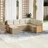 Set canapele de grădină, 7 piese, cu perne, bej, poliratan GartenMobel Dekor