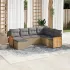 Set canapele de grădină, 7 piese, cu perne, bej, poliratan GartenMobel Dekor